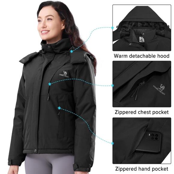 Womens Winter Coat Waterproof Ski Jacket Windproof for Snow Rain Size XXL - Picture 2 of 10